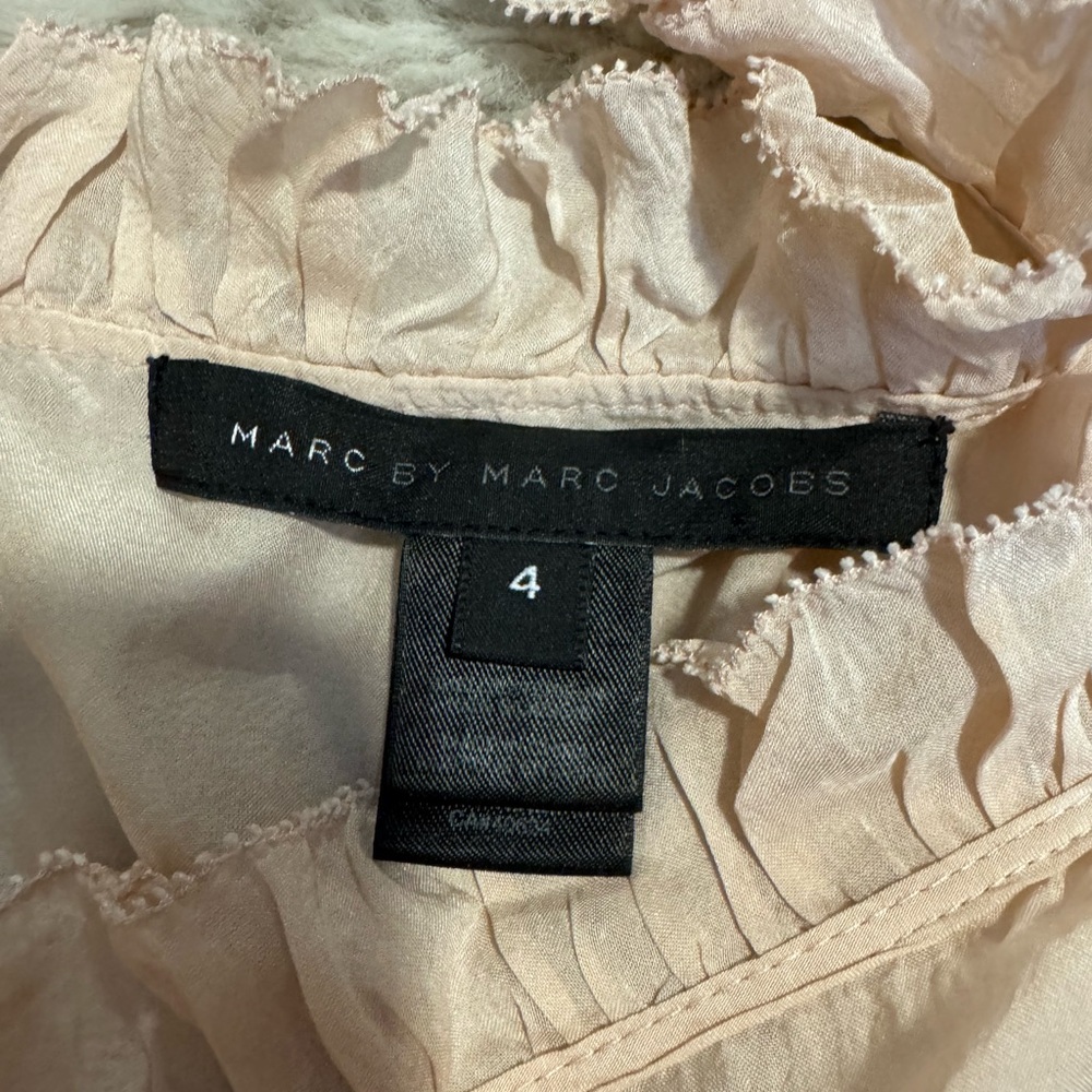 Marc By Marc Jacobs Light Blush Pink Puff Sleeve Blouse - Picture 2 of 2